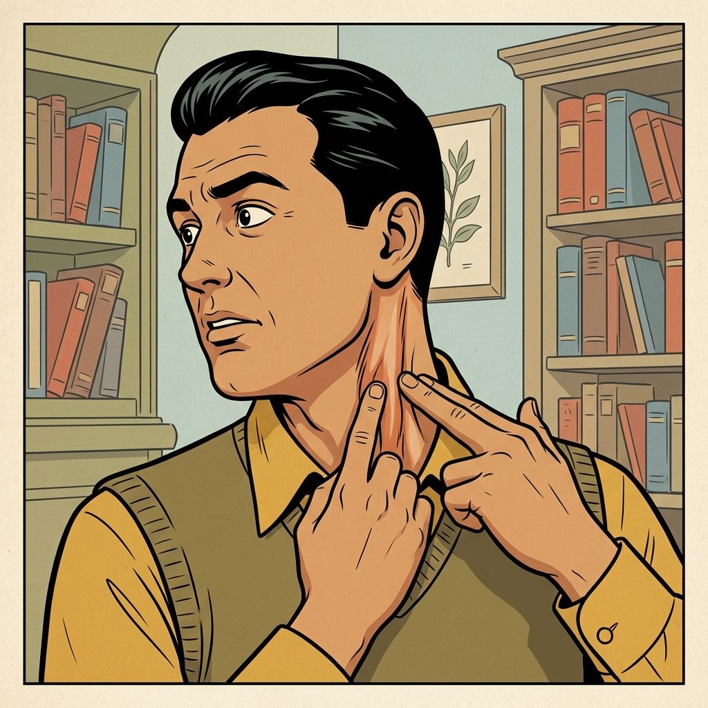 AI mnemonic illustration for the English word "sternocleidomastoid"