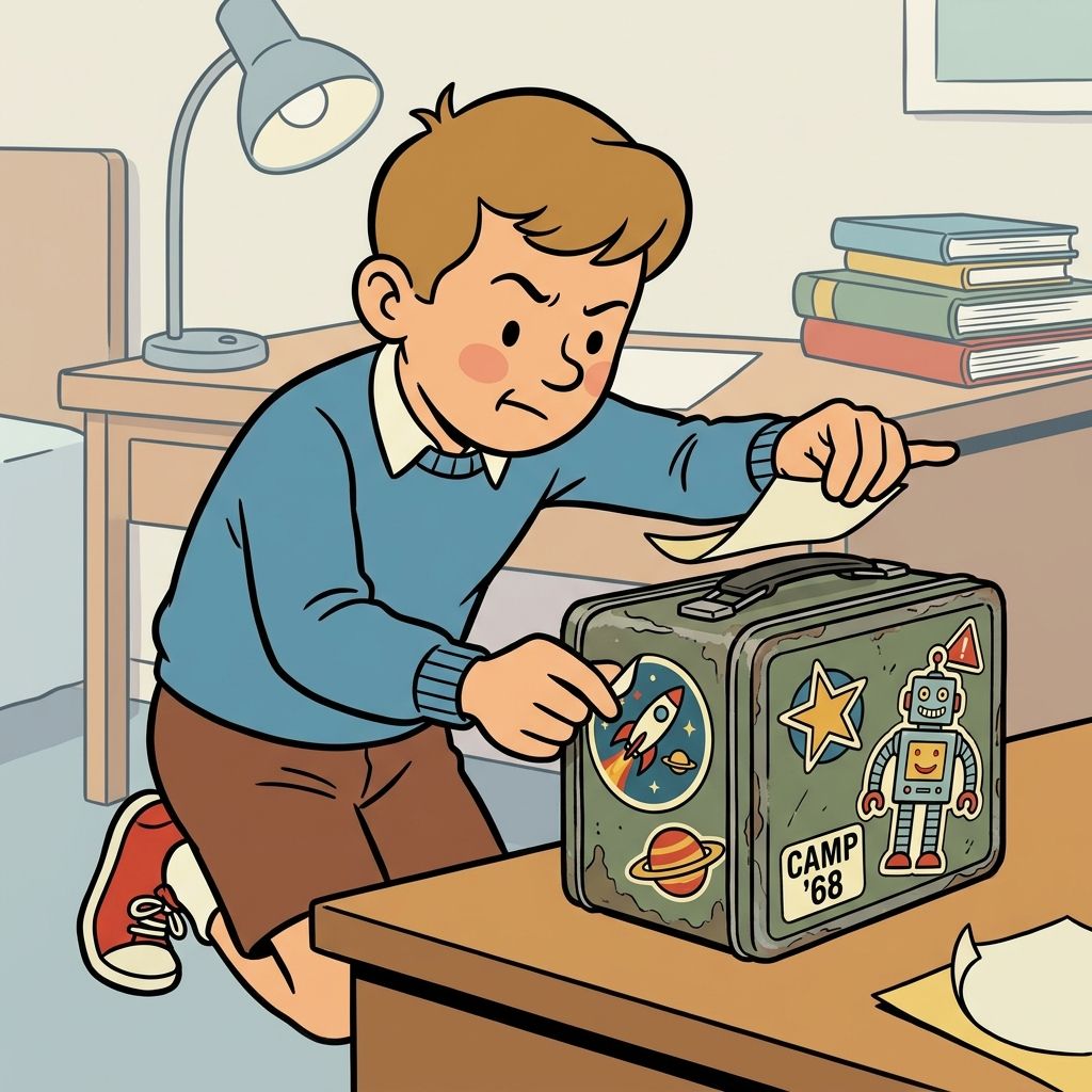 AI mnemonic illustration for the English word "sticker"