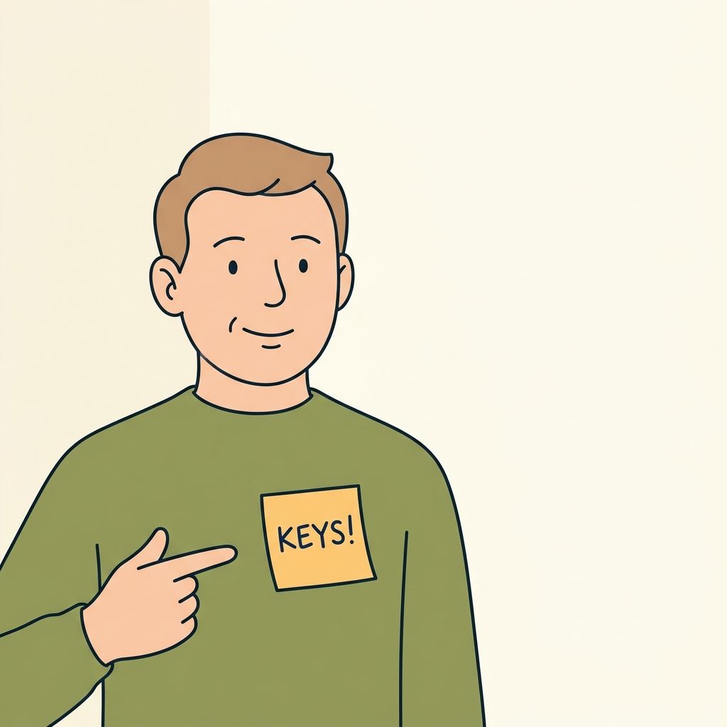 AI mnemonic illustration for the English word "sticky note"