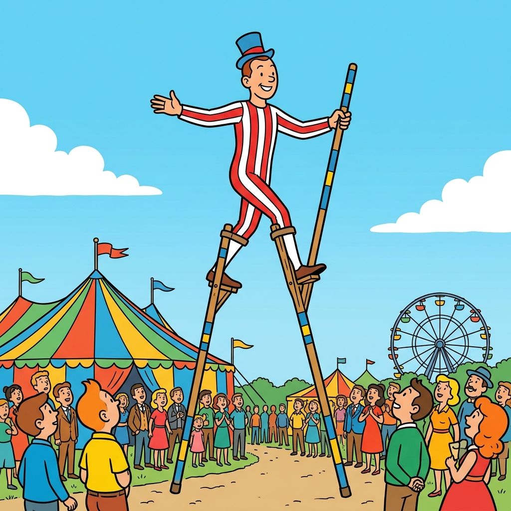 AI mnemonic illustration for the English word "stilts"