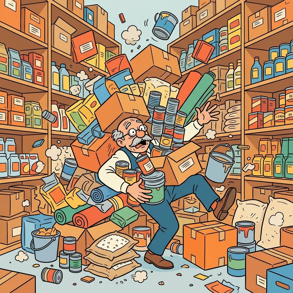 AI mnemonic illustration for the English word "stock"