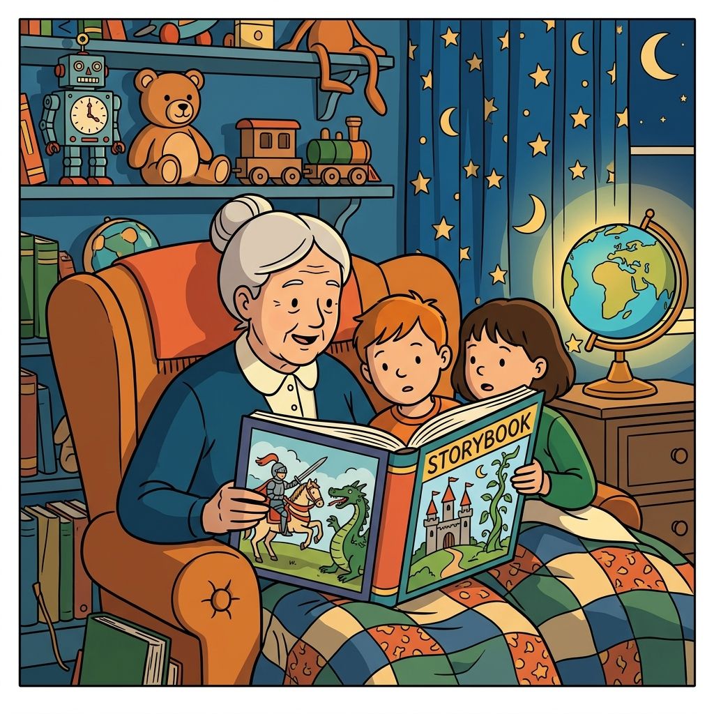 AI mnemonic illustration for the English word "storybook"