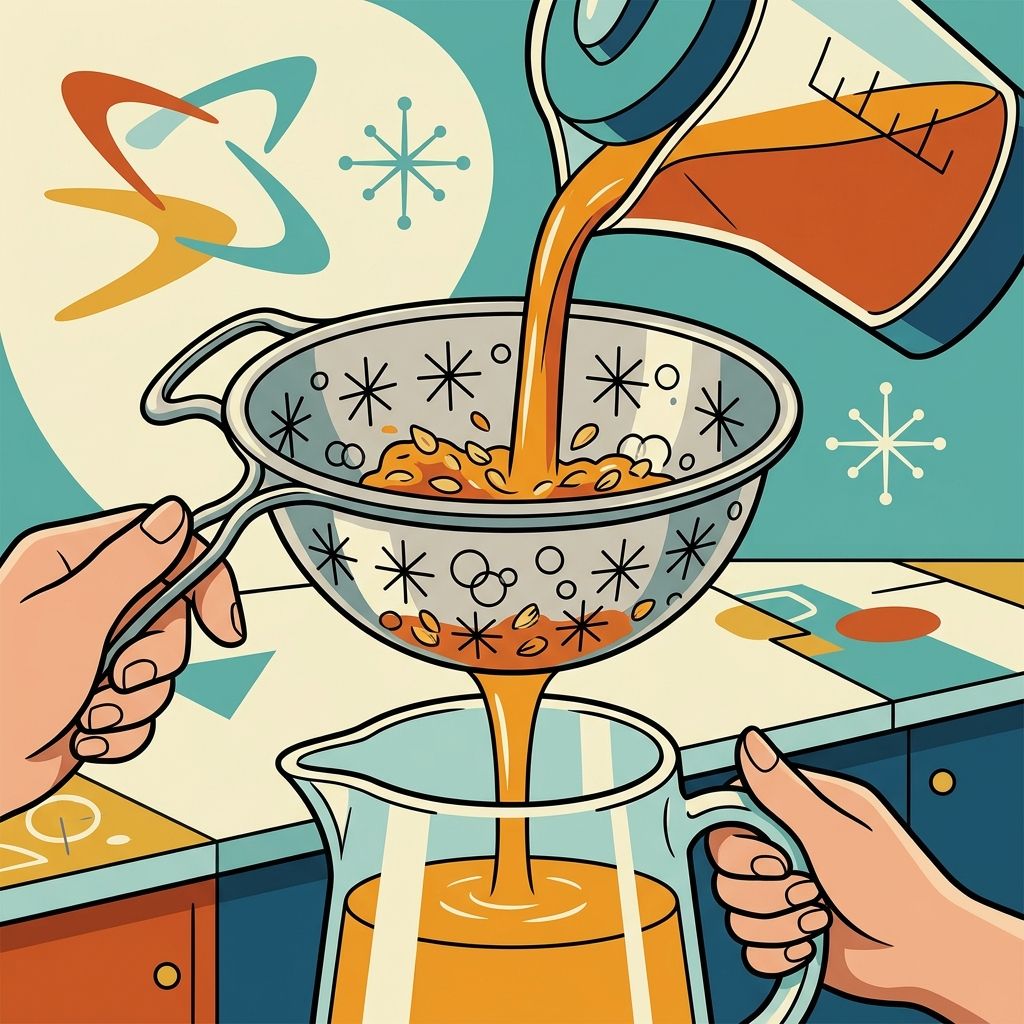 AI mnemonic illustration for the English word "strainer"