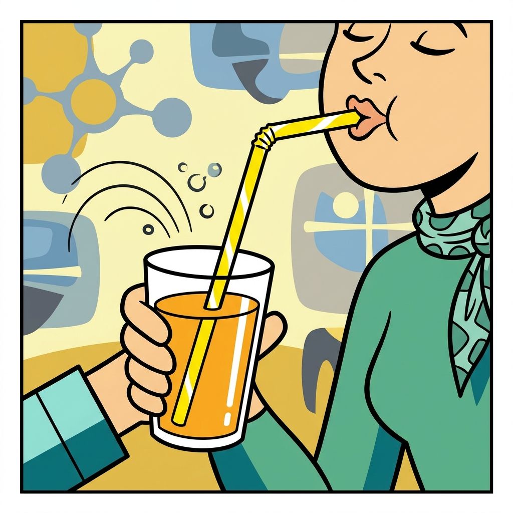 AI mnemonic illustration for the English word "straw"