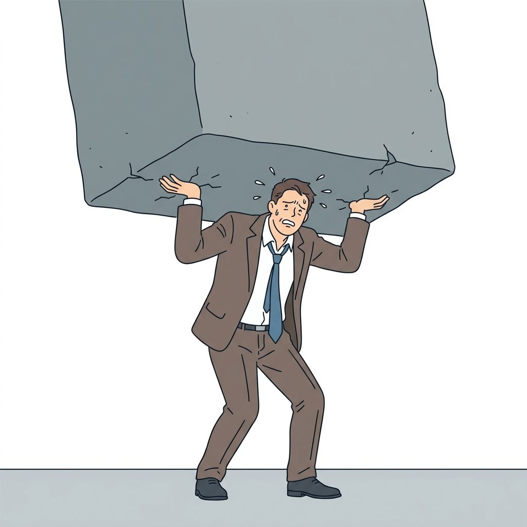 AI mnemonic illustration for the English word "stress"