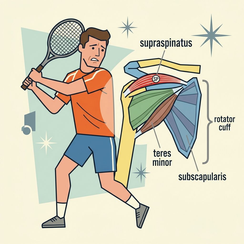 AI mnemonic illustration for the English word "supraspinatus"