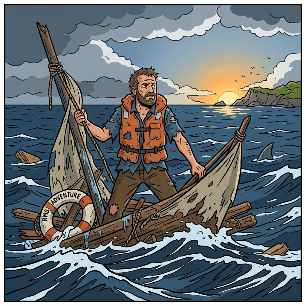 AI mnemonic illustration for the English word "survival"