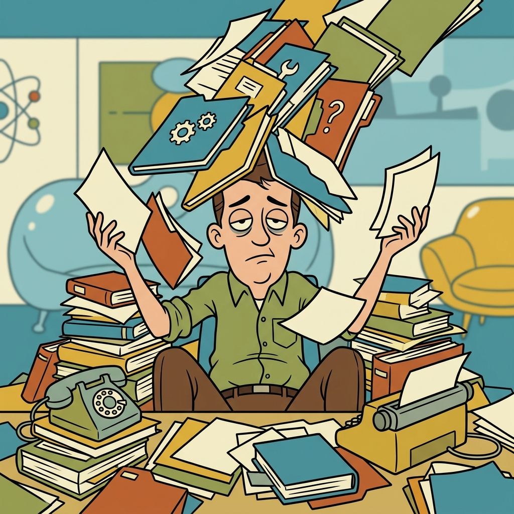 AI mnemonic illustration for the English word "swamped"