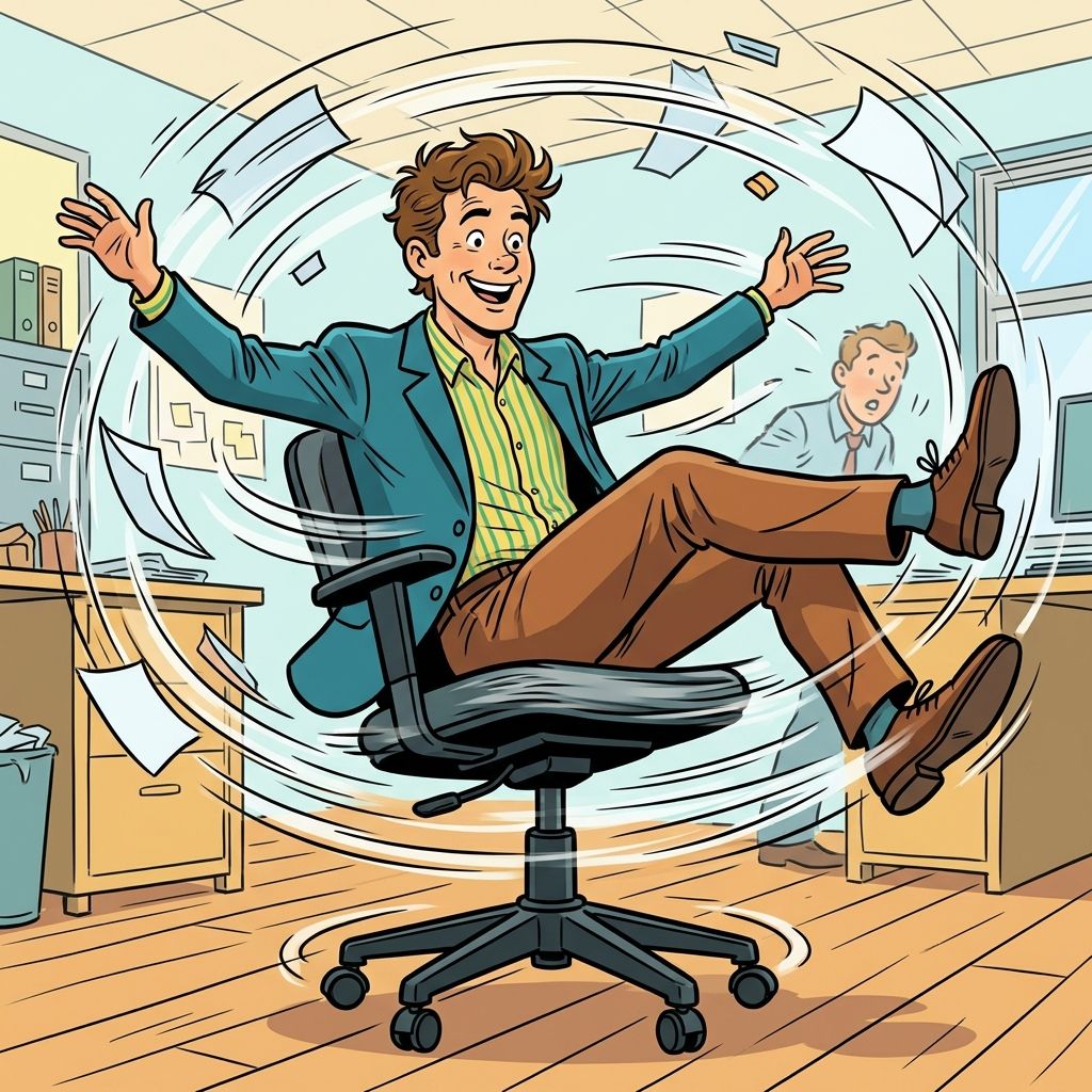 AI mnemonic illustration for the English word "swivel chair"