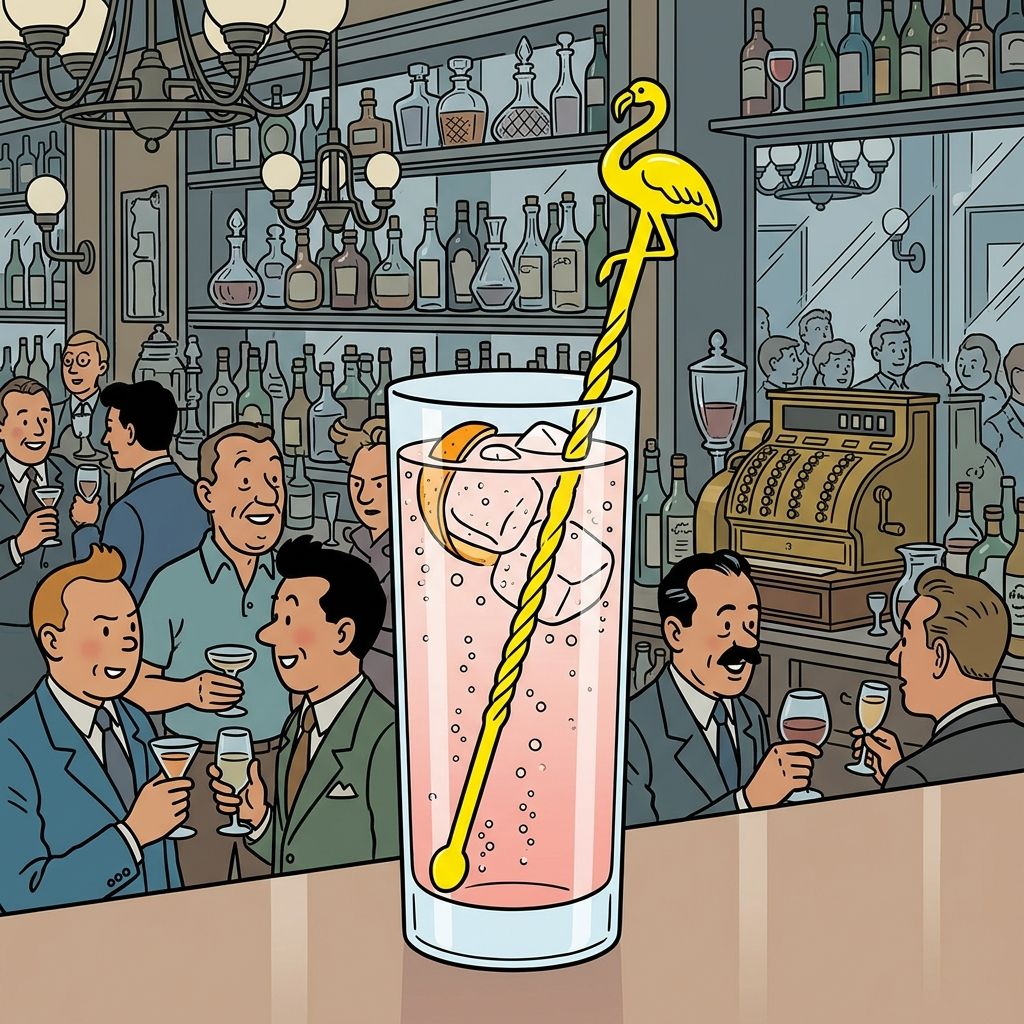 AI mnemonic illustration for the English word "swizzle stick"