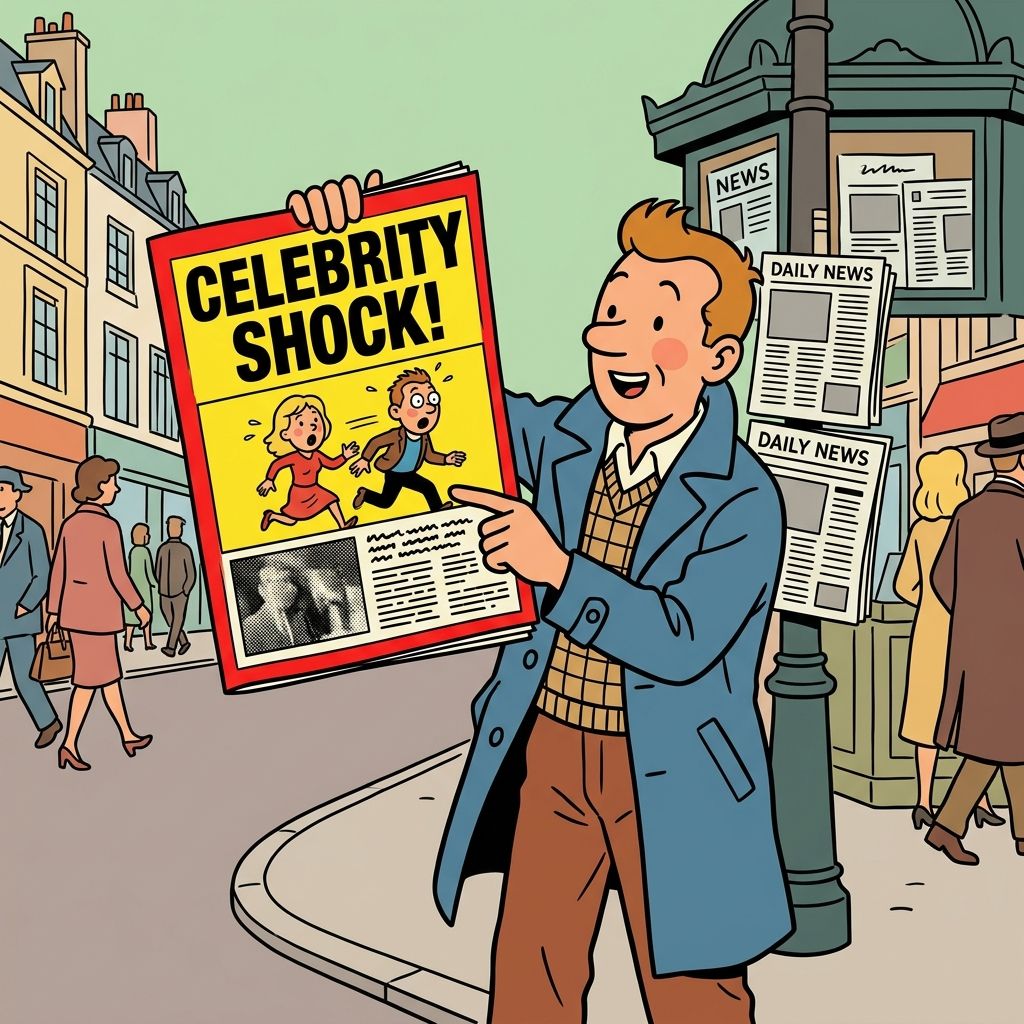 AI mnemonic illustration for the English word "tabloid"