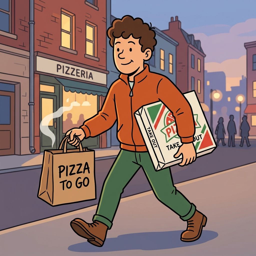 AI mnemonic illustration for the English word "take out"