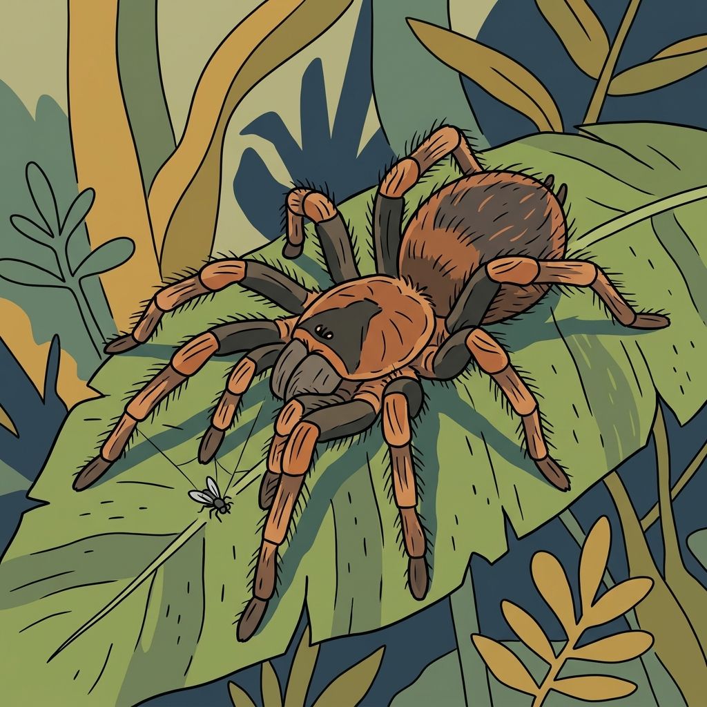 AI mnemonic illustration for the English word "tarantula"