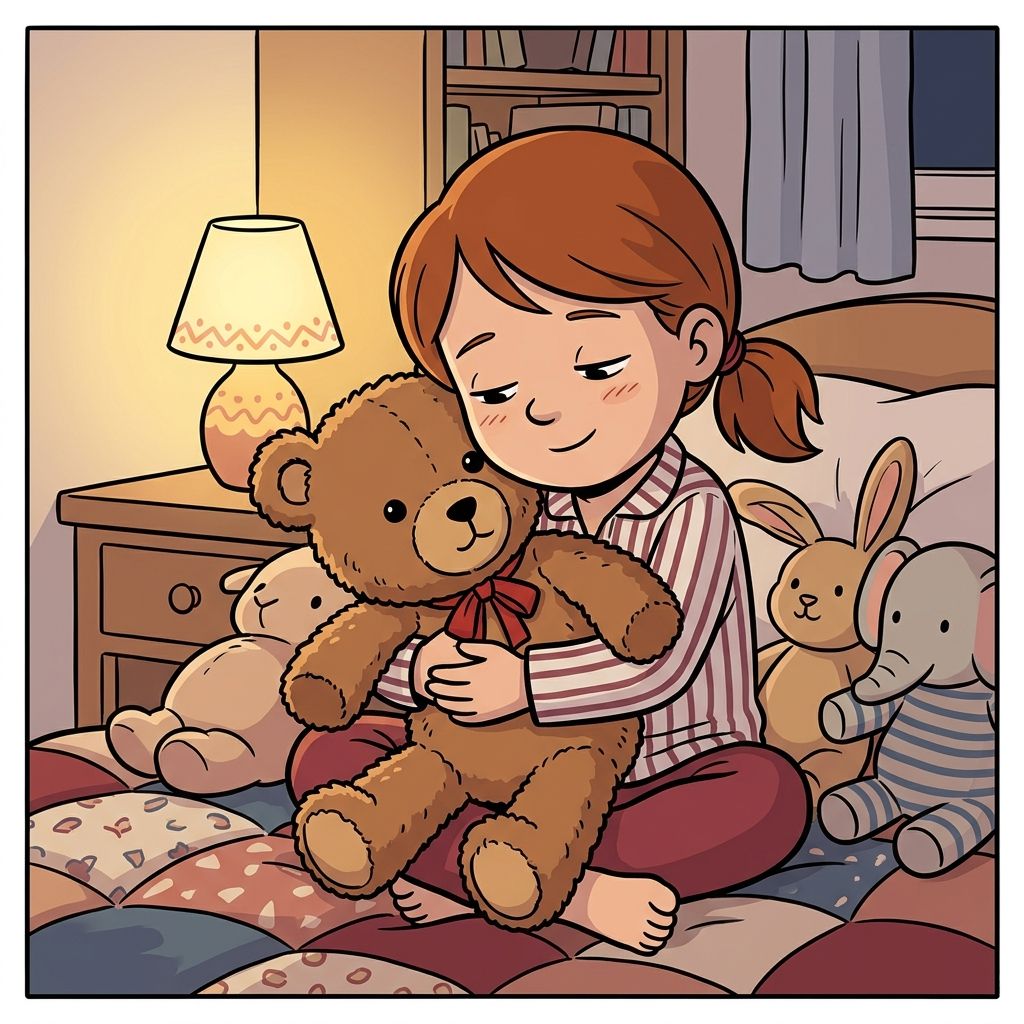 AI mnemonic illustration for the English word "teddy bear"