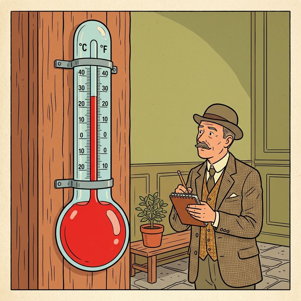 AI mnemonic illustration for the English word "thermometer"