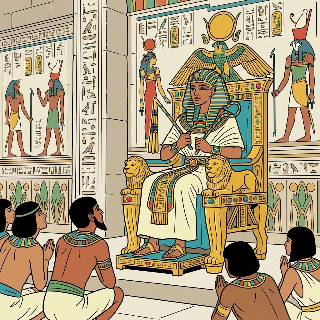 AI mnemonic illustration for the English word "throne"