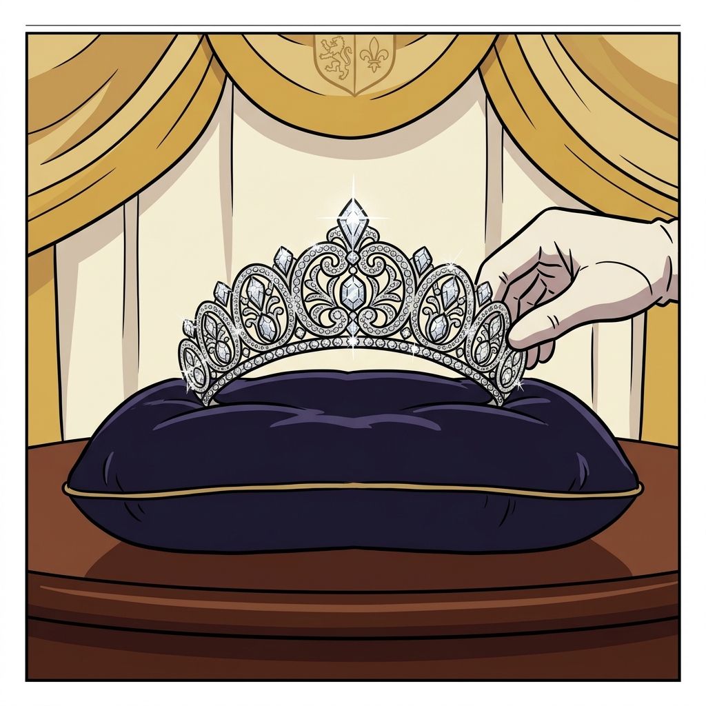 AI mnemonic illustration for the English word "tiara"