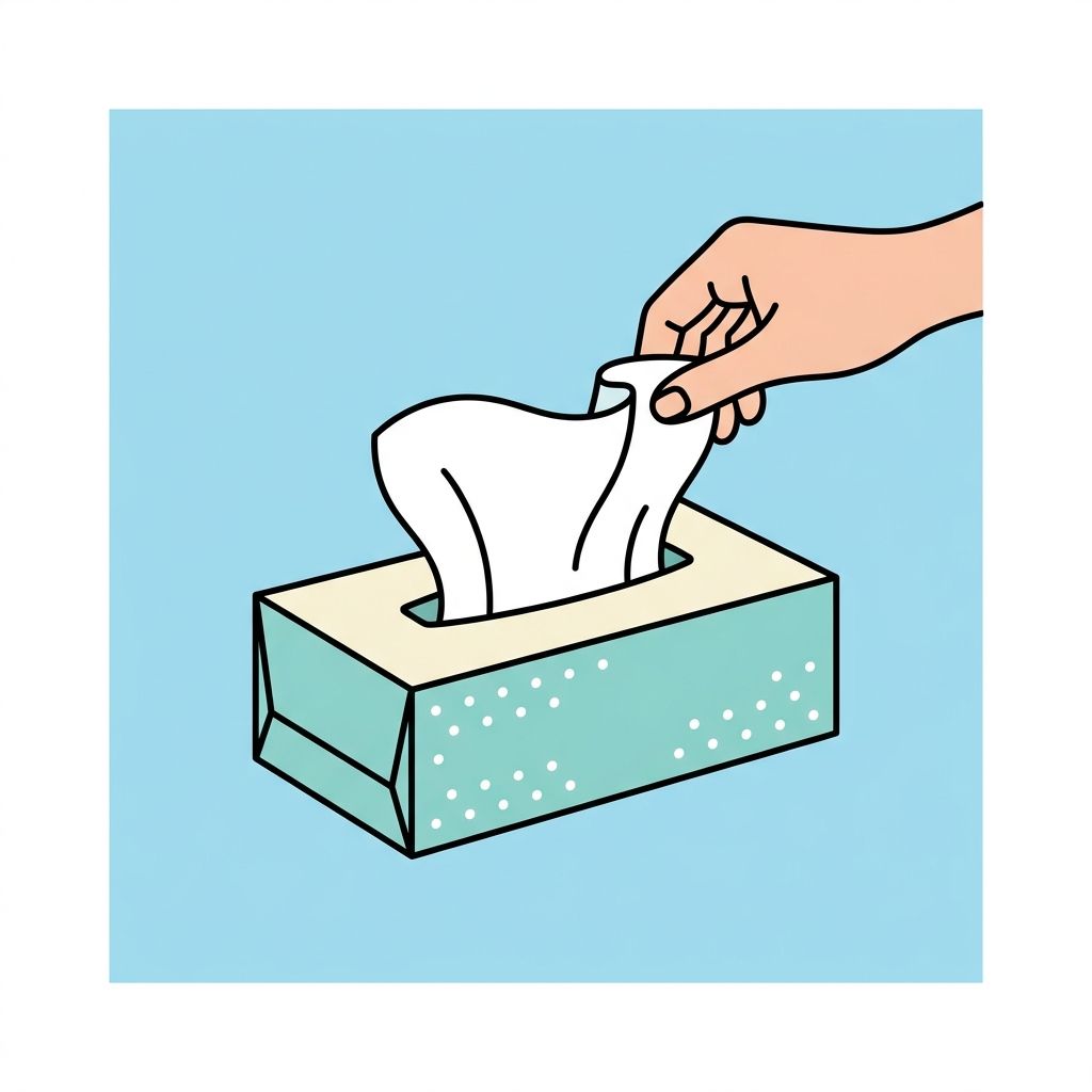 AI mnemonic illustration for the English word "tissue box"