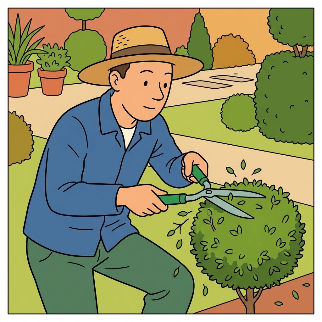 AI mnemonic illustration for the English word "trimming tool"