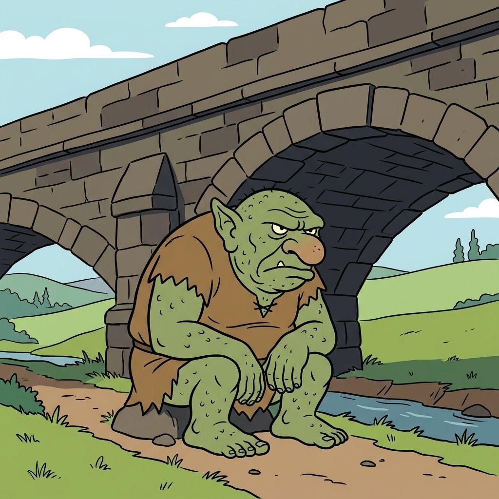 AI mnemonic illustration for the English word "troll"