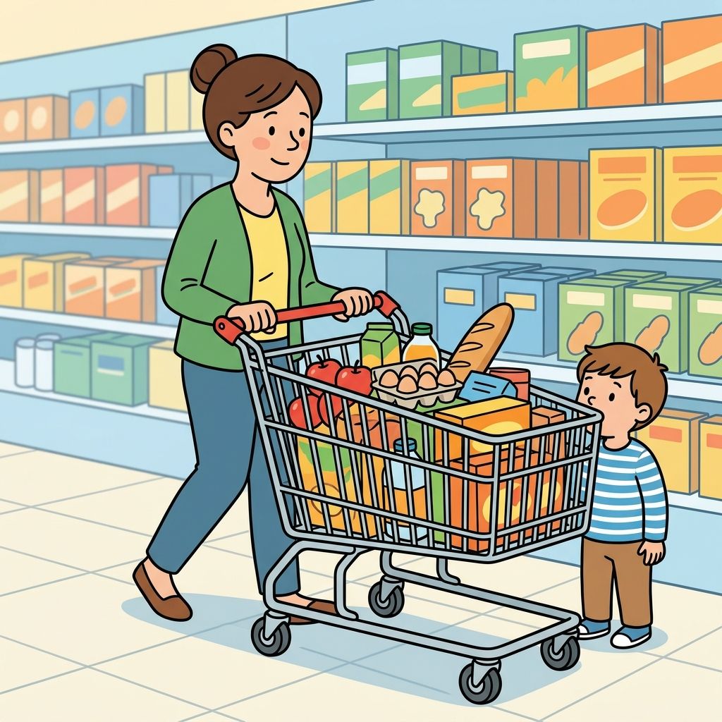 AI mnemonic illustration for the English word "trolley"