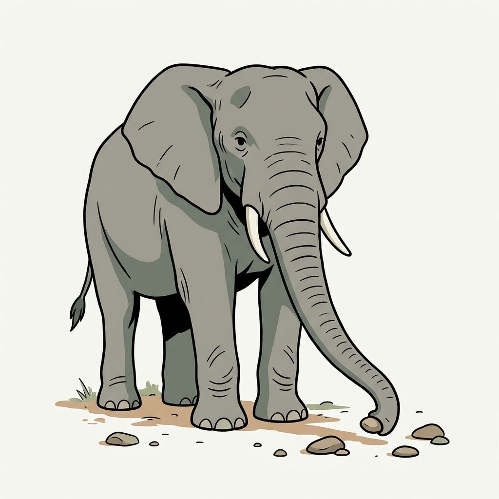 AI mnemonic illustration for the English word "trunk"