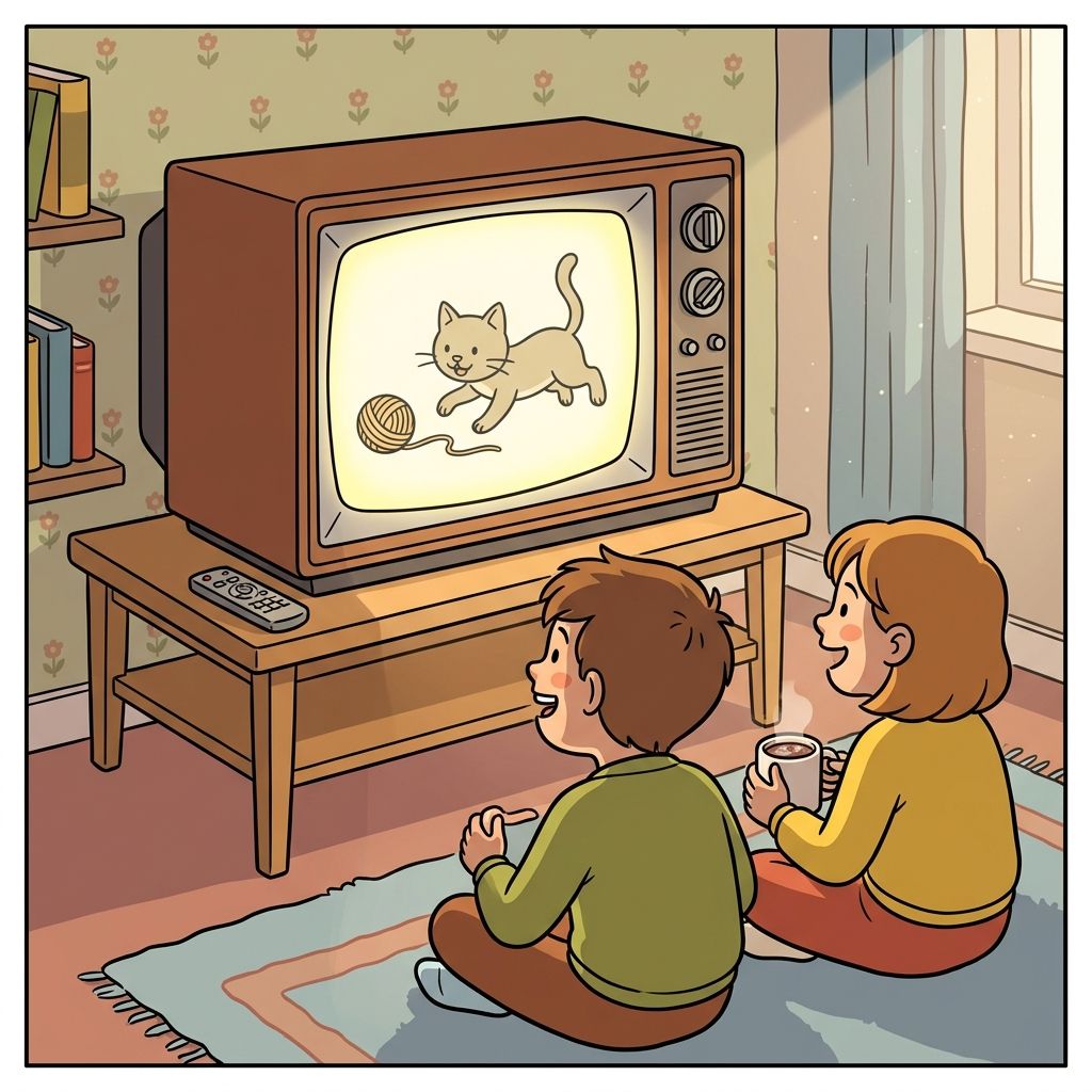 AI mnemonic illustration for the English word "TV"