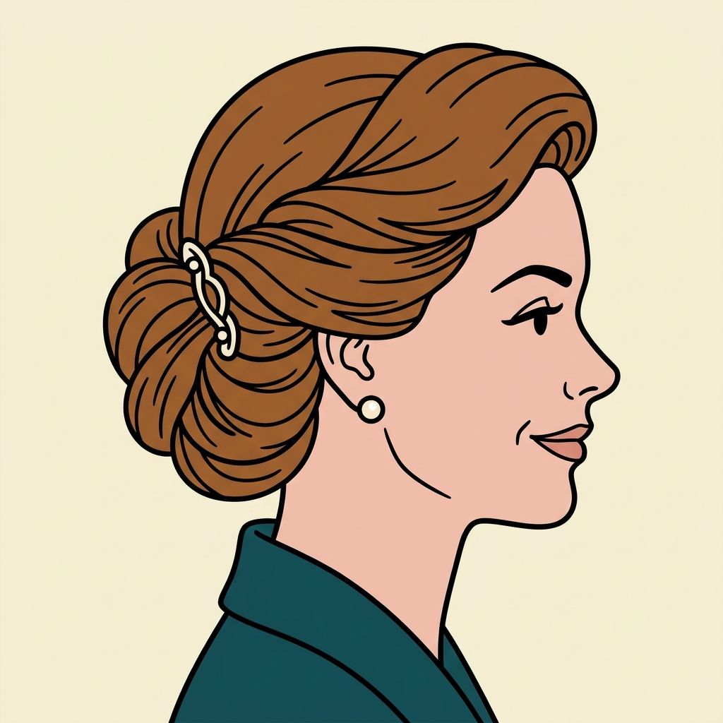 AI mnemonic illustration for the English word "updo"