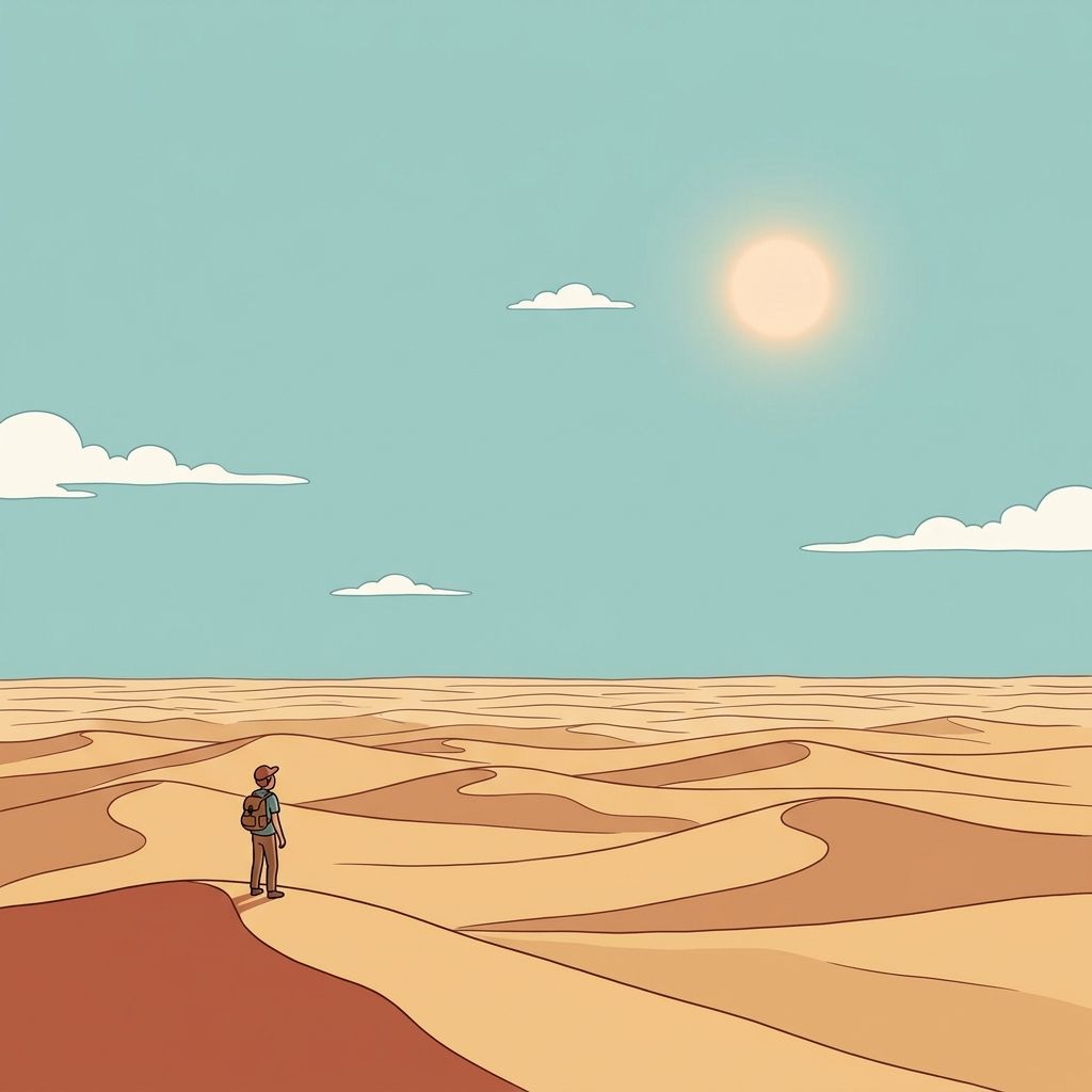 AI mnemonic illustration for the English word "vast"