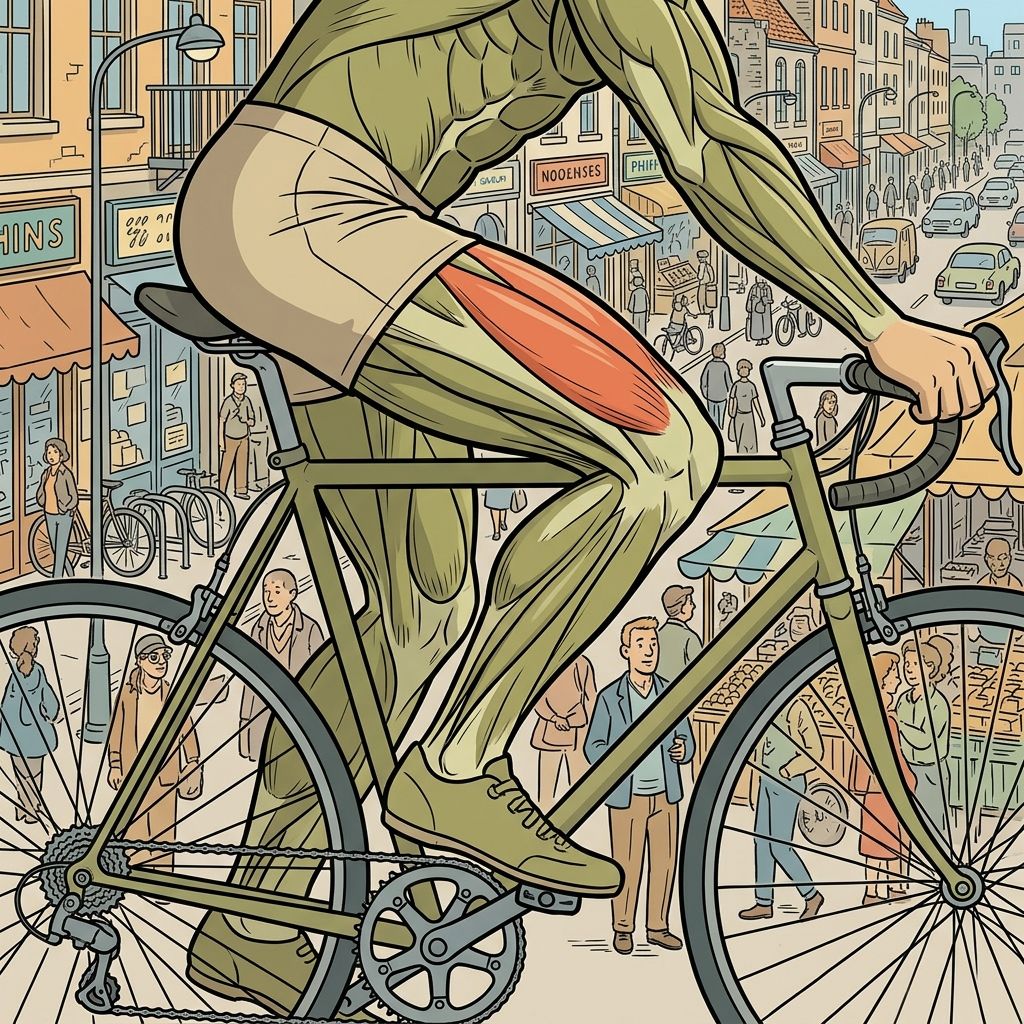 AI mnemonic illustration for the English word "vastus medialis"