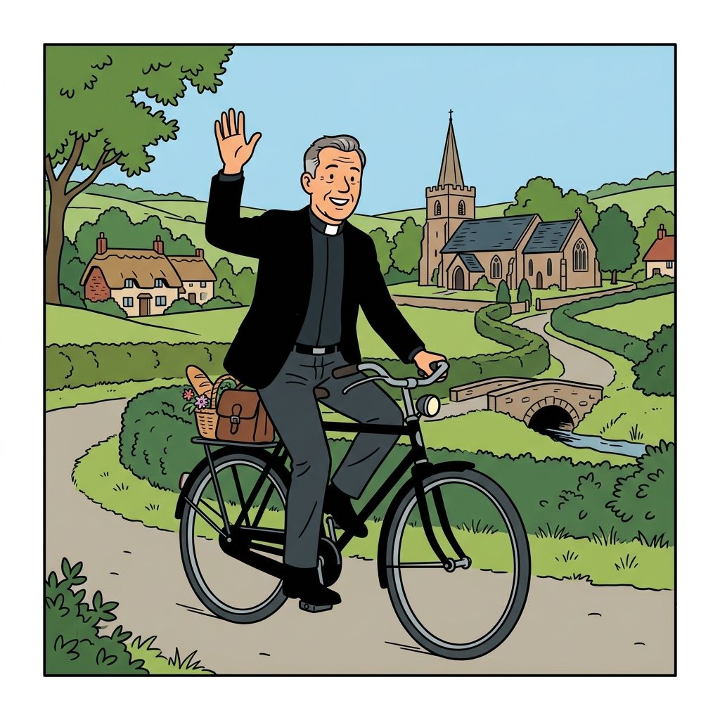AI mnemonic illustration for the English word "vicar"