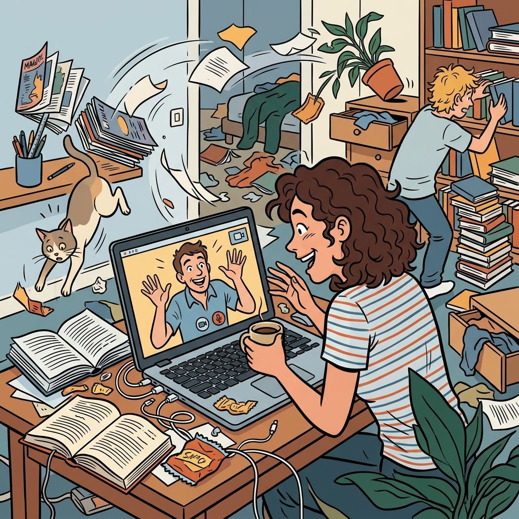 AI mnemonic illustration for the English word "video chat"