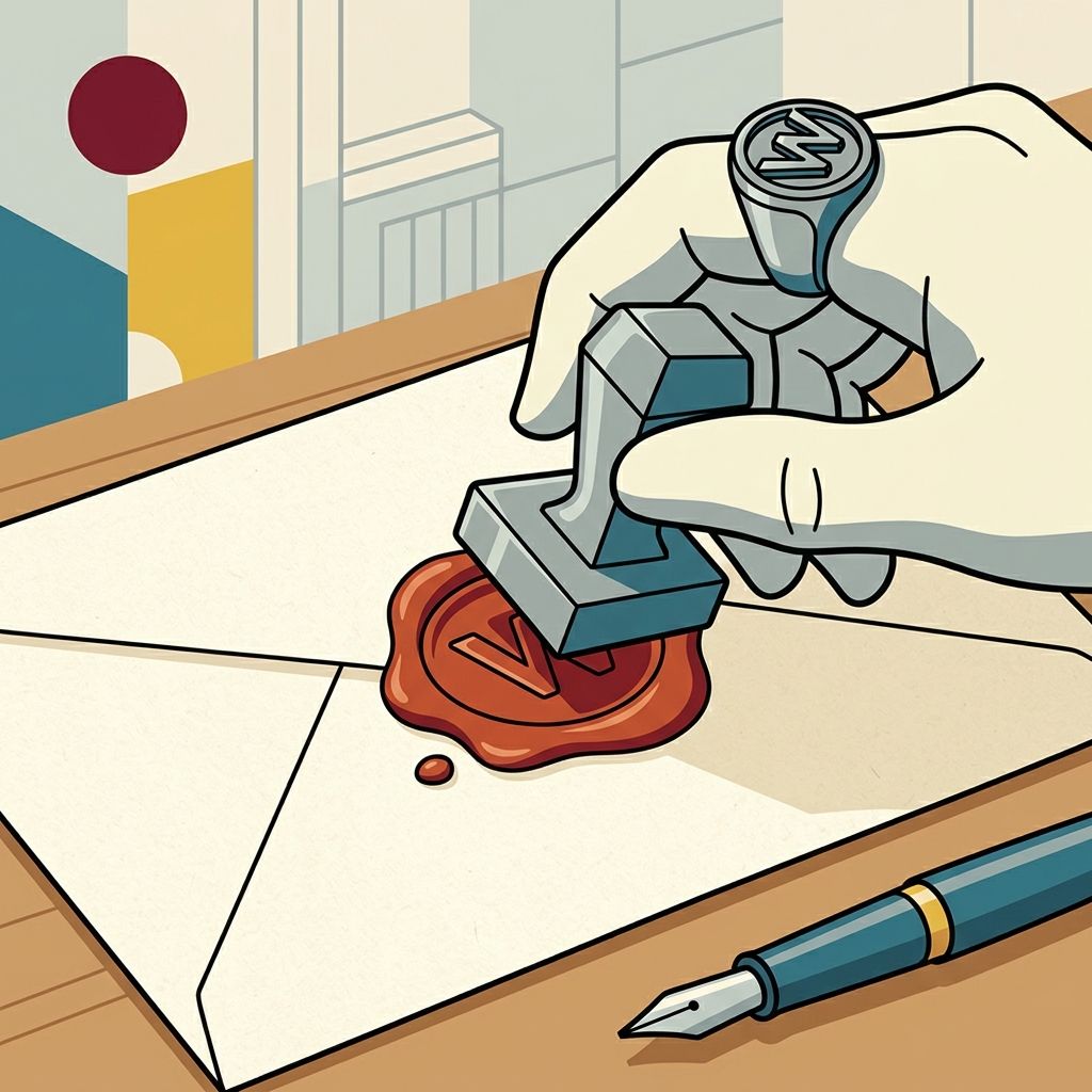 AI mnemonic illustration for the English word "wax seal"