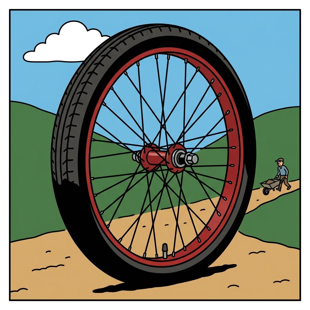 AI mnemonic illustration for the English word "wheel"