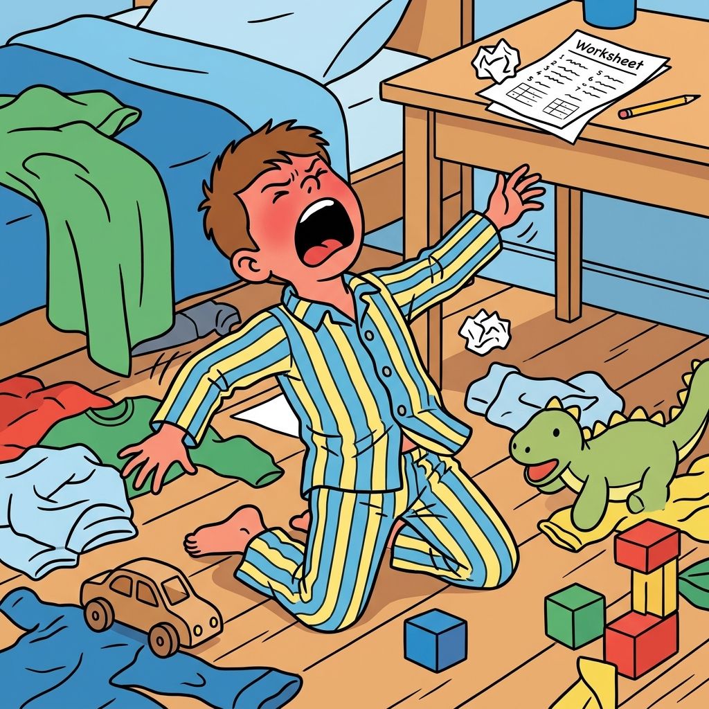 AI mnemonic illustration for the English word "whining"
