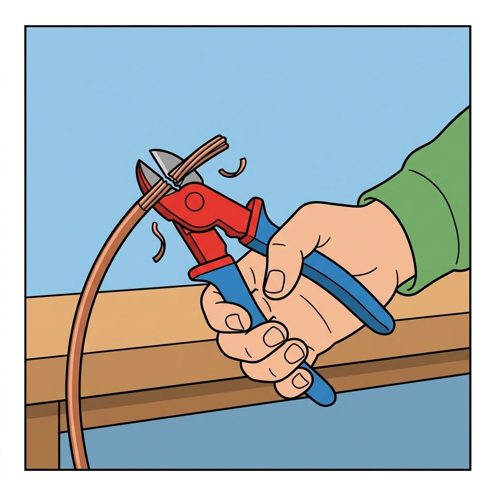 AI mnemonic illustration for the English word "wire cutter"