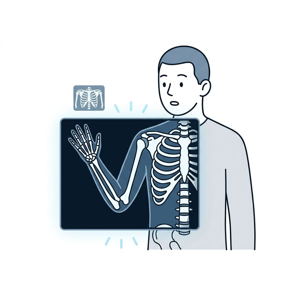 AI mnemonic illustration for the English word "x-ray"