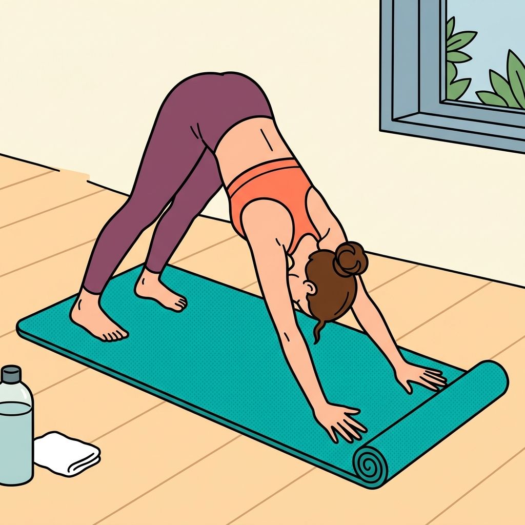 AI mnemonic illustration for the English word "yoga mat"